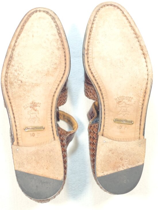 Emanuel Paolo Genuine Crocodile Woven Leather Sandals 10M Spain main image 5